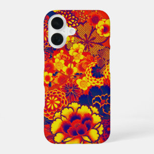 YELLOW ORANGE FLOWERS Peony,Roses Japanese Floral iPhone 16 Case