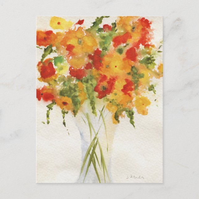 Yellow Orange Flowers Postcard (Front)