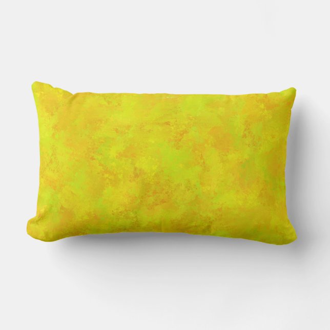 Yellow Orange Green Abstract Pattern Lumbar Cushion (Front)