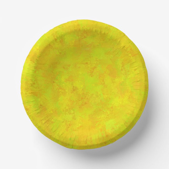 Yellow Orange Green Abstract Pattern Paper Plate (Front)