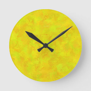 Yellow Orange Green Abstract Pattern Round Clock