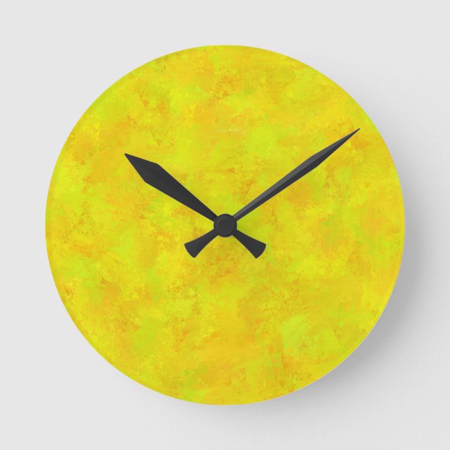 Yellow Orange Green Abstract Pattern Round Clock (Front)