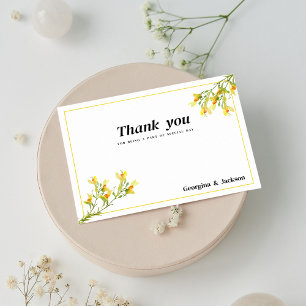 Yellow orange green spring floral Thank You Invitation