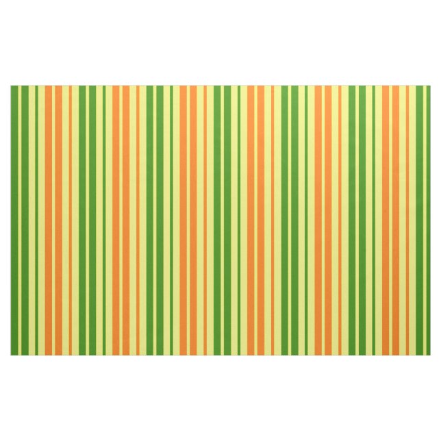 Yellow Orange Green Vertical Stripes Design   Fabric (Fat Quarter)