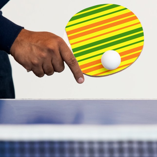 Yellow Orange Green Vertical Stripes Design   Ping Pong Paddle (Insitu)