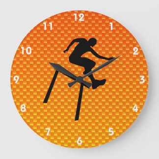 Yellow Orange Hurdler Large Clock