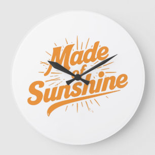 Yellow Orange Made Of Sunshine Aesthetic Large Clock