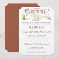 Yellow Orange Modern Vintage Typography Invite