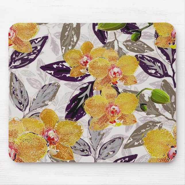 Yellow orange orchids.  mouse pad (Front)