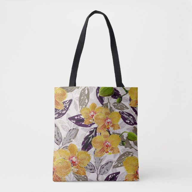 Yellow orange orchids. tote bag (Front)