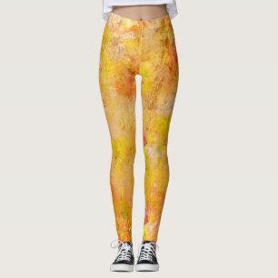 Yellow Orange Paint Splatter Leggings