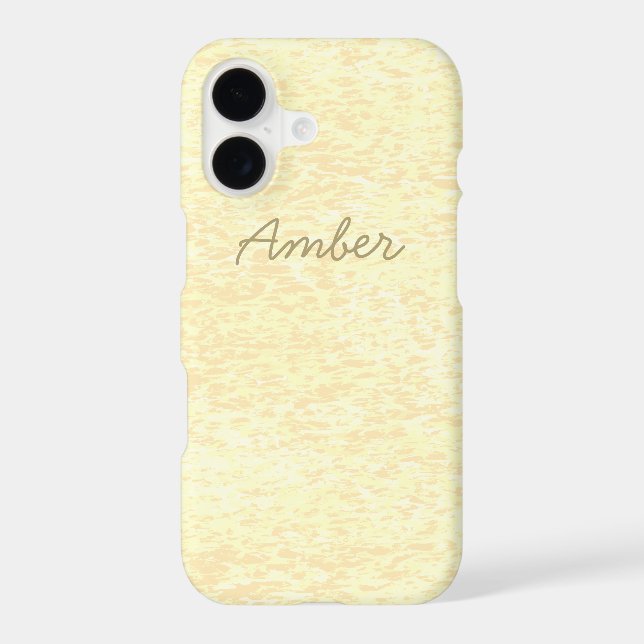 Yellow Orange Paint Textured Pattern Personalised (Back)