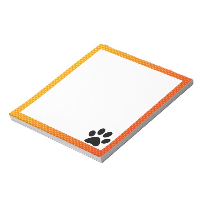 Yellow Orange Paw Print Notepad (Rotated)