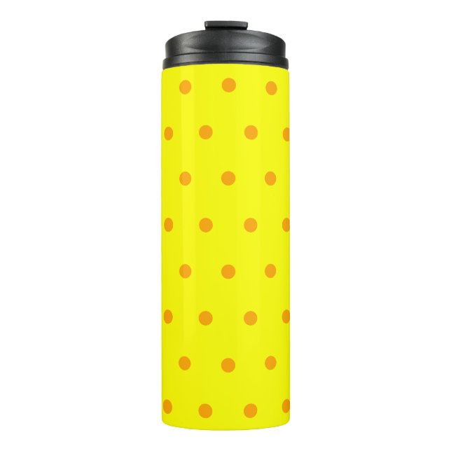 Yellow Orange Polka Dots Thermal Tumbler (Front)