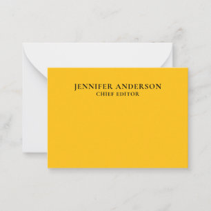 Yellow Orange Professional Modern Plain Minimalist Card