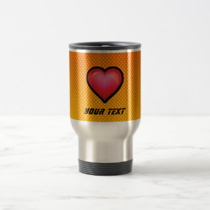 Yellow Orange Red Heart Travel Mug