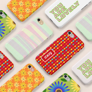 Yellow Orange Retro 70s Daisies Case-Mate iPhone Case