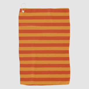 Yellow Orange Retro Colour Stripes Pattern Golf Towel