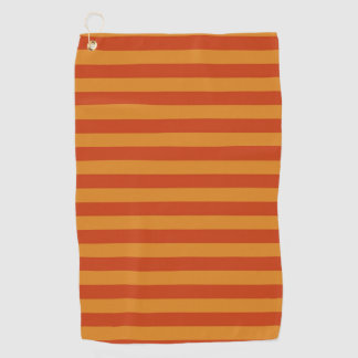 Yellow Orange Retro Colour Stripes Pattern Golf Towel