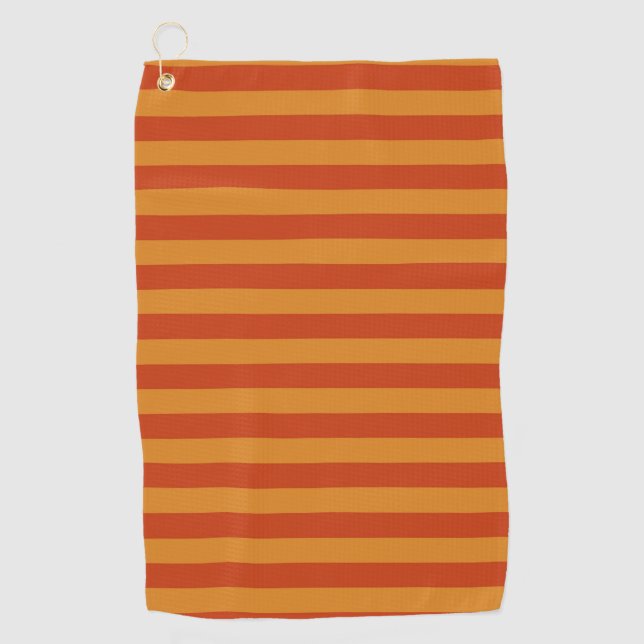 Yellow Orange Retro Colour Stripes Pattern Golf Towel (Front)