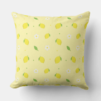 Yellow Orange Seamless Pattern with White Flowers  Cushion
