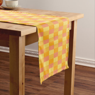 Yellow Orange Shades Color Blocks Short Table Runner