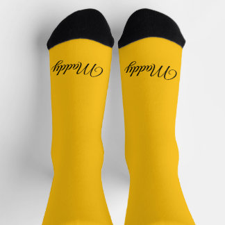 Yellow Orange Solid Colour  Socks