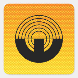Yellow Orange Sport Shooting Square Sticker