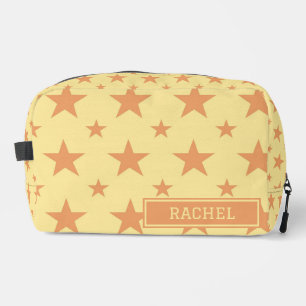 Yellow Orange Stars Pattern Constellation Cosmetic Dopp Kit