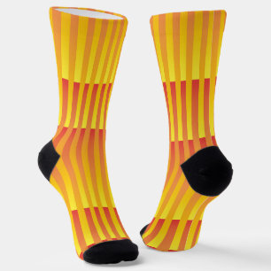 Yellow Orange Striped Pattern Socks