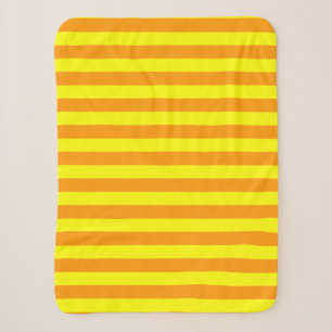 Yellow Orange Stripes Lines Sherpa Blanket