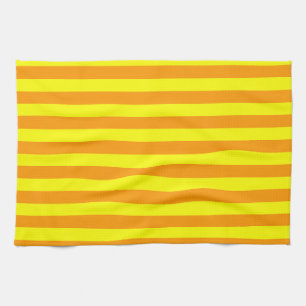 Yellow Orange Stripes Lines Tea Towel