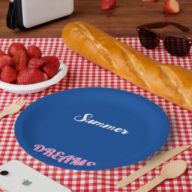 Yellow Orange Sun Summer Dreams Paper Plate (Picnic)