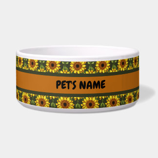 Yellow Orange Sunflower with Green & Brown