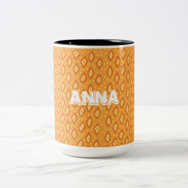 Yellow & Orange Throw Blanket Two-Tone Coffee Mug (Center)
