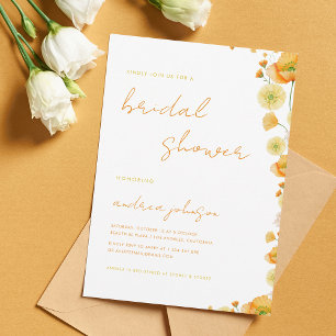 Yellow Orange Vibrant Summer Garden Bridal Shower Invitation