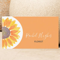 Yellow Orange Watercolor Sunflower Florist