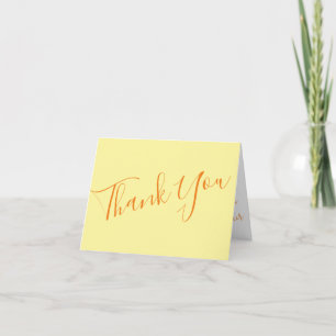Yellow Orange Wedding Floral Thank You Card