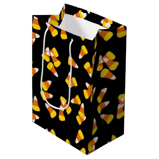 yellow orange white Halloween candy corn Medium Gift Bag (Front Angled)