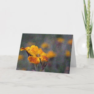 Yellow Orange Wildflower Artsy Note Card