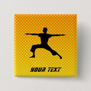 Yellow Orange Yoga 15 Cm Square Badge