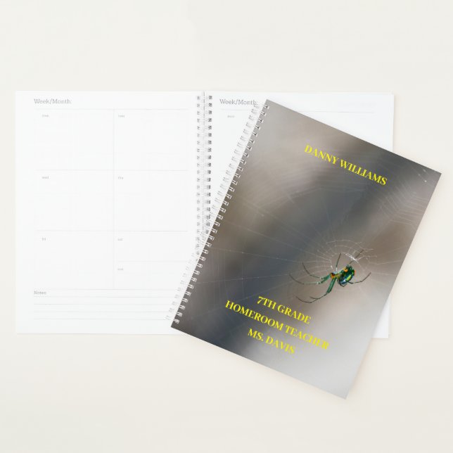  Yellow Orb Weaver Spider School Classroom  Planner (Display)