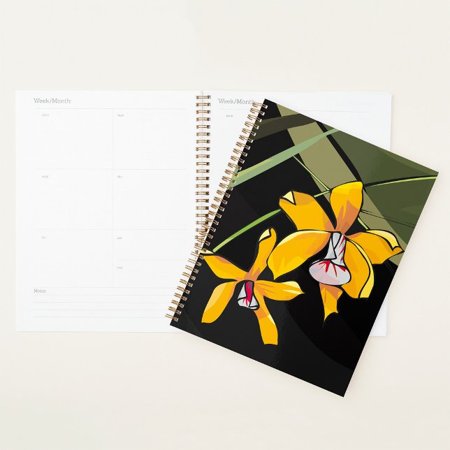 Yellow Orchid Flower Tropical Botanical Planner (Creator Uploaded)