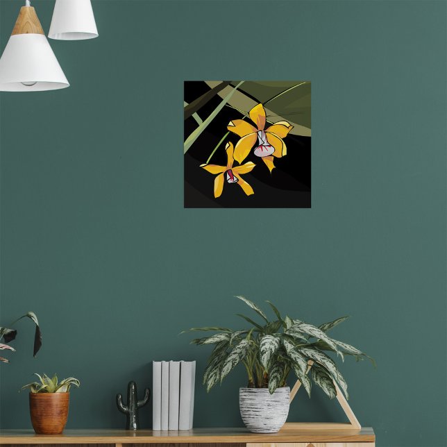 Yellow Orchid Flower Tropical Botanical Poster (Creator Uploaded)