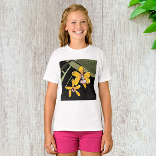 Yellow Orchid Flower Tropical Botanical T-Shirt