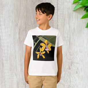 Yellow Orchid Flower Tropical Botanical T-Shirt