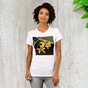 Yellow Orchid Flower Tropical Botanical T-Shirt