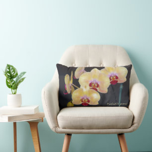 Yellow Orchid Lumbar Cushion