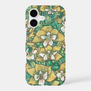 Yellow Orchid Tropical Flowers Floral Painting