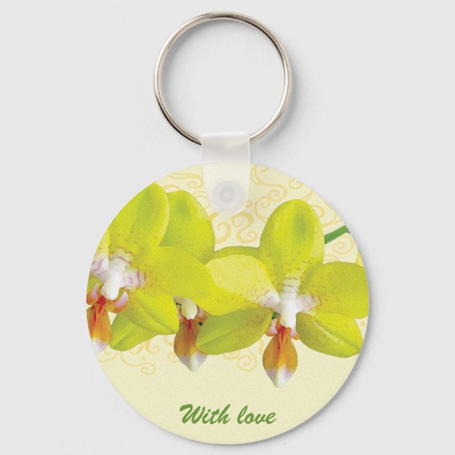 Yellow Orchids Keychain (Front)